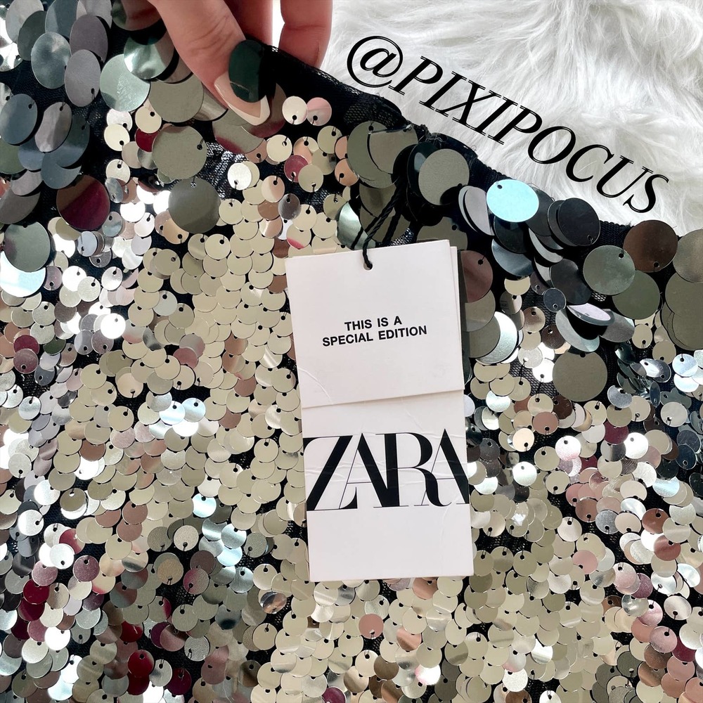ZARA [ 2 PIECES ] LIMITED EDITION SEQUIN SKIRT SET - Picture 13 of 15